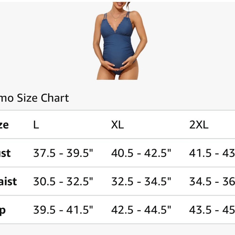 Charmo Women's XL Blue One Piece Swimsuit UPF 50+ Adjustable Straps - Picture 3 of 10